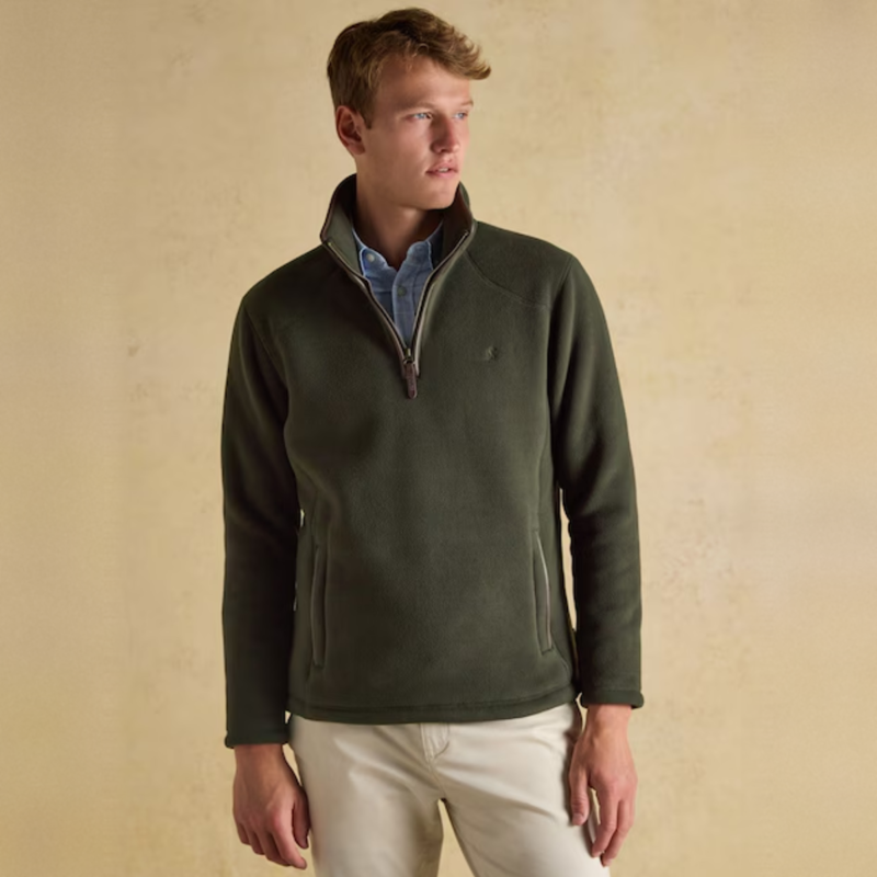 Joules Men's Heritage Quarter Zip Fleece - Dark Green