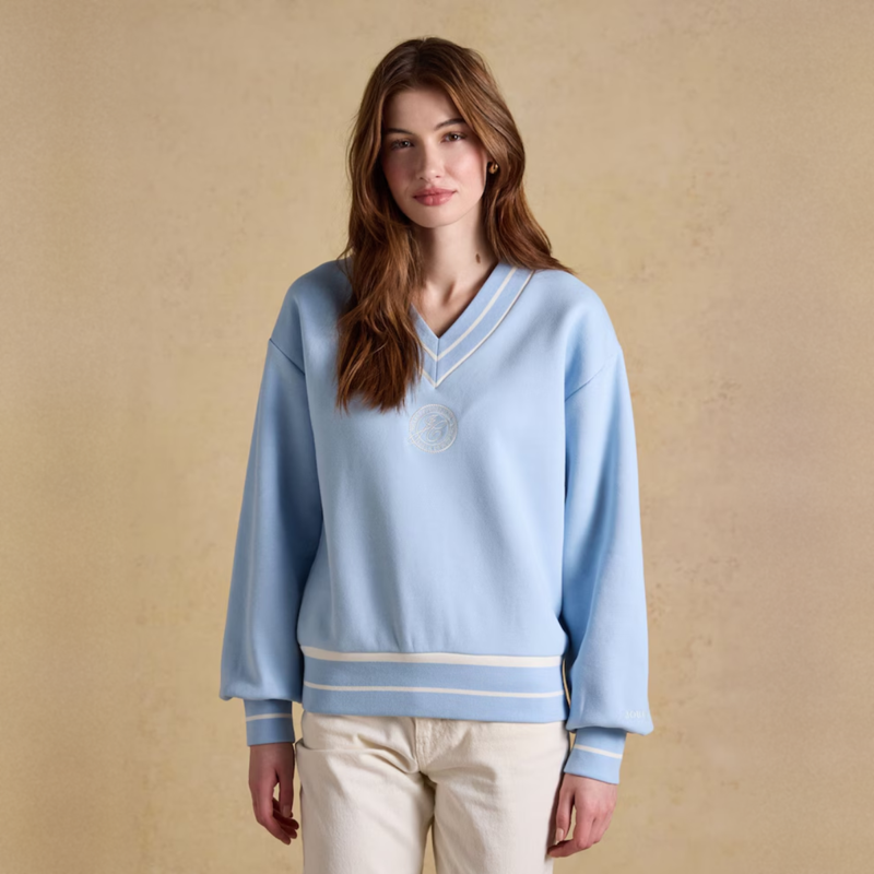Joules Ladies Embroidered Sporty Sweatshirt - Blue