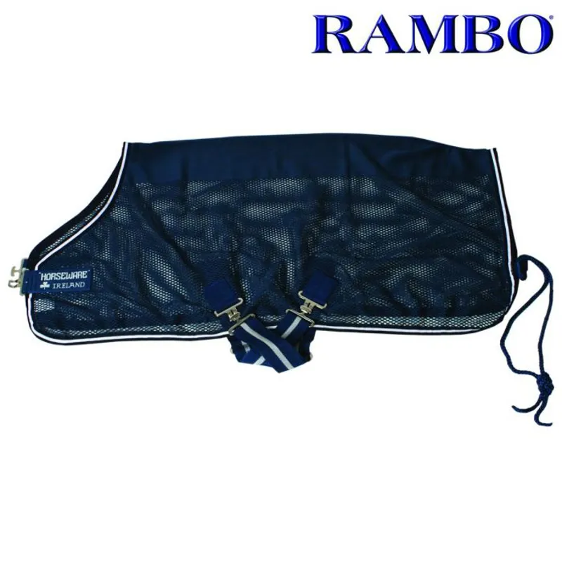 Horseware Rambo Block Net Cooler - Navy/Navy/White-2