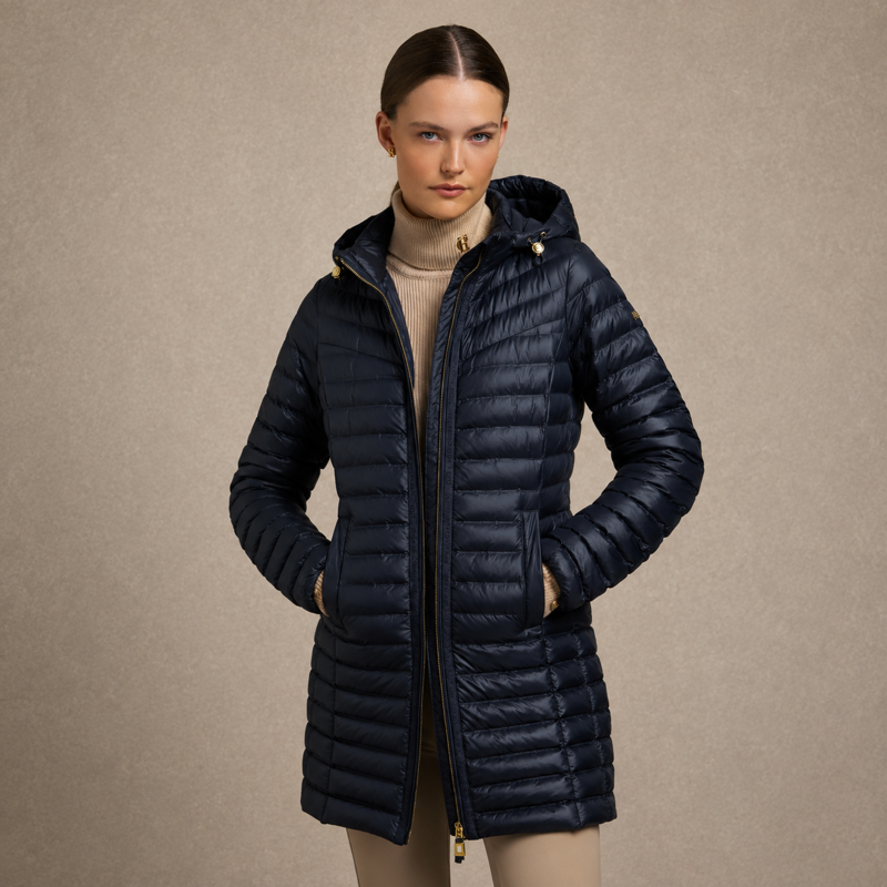 Holland Cooper Lightweight Puffer Coat - Ink Navy