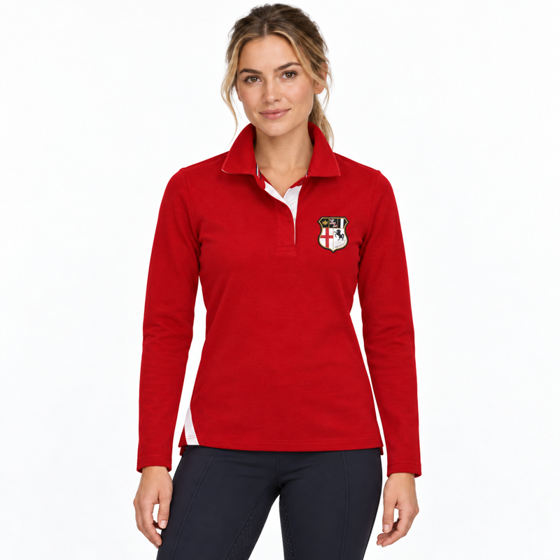 Kingsland Ladies Sudbury Hill Long Sleeve Polo - Red