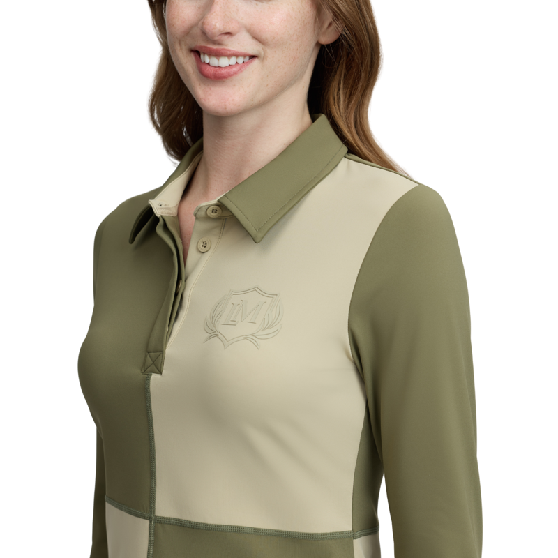 LeMieux Harlequin Rugby Shirt Base Layer - Willow/Pear-5