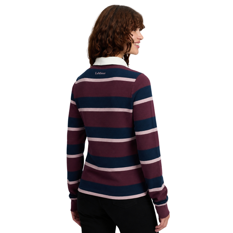 LeMieux Sloane Stripe Rugby Shirt - Bramble-2