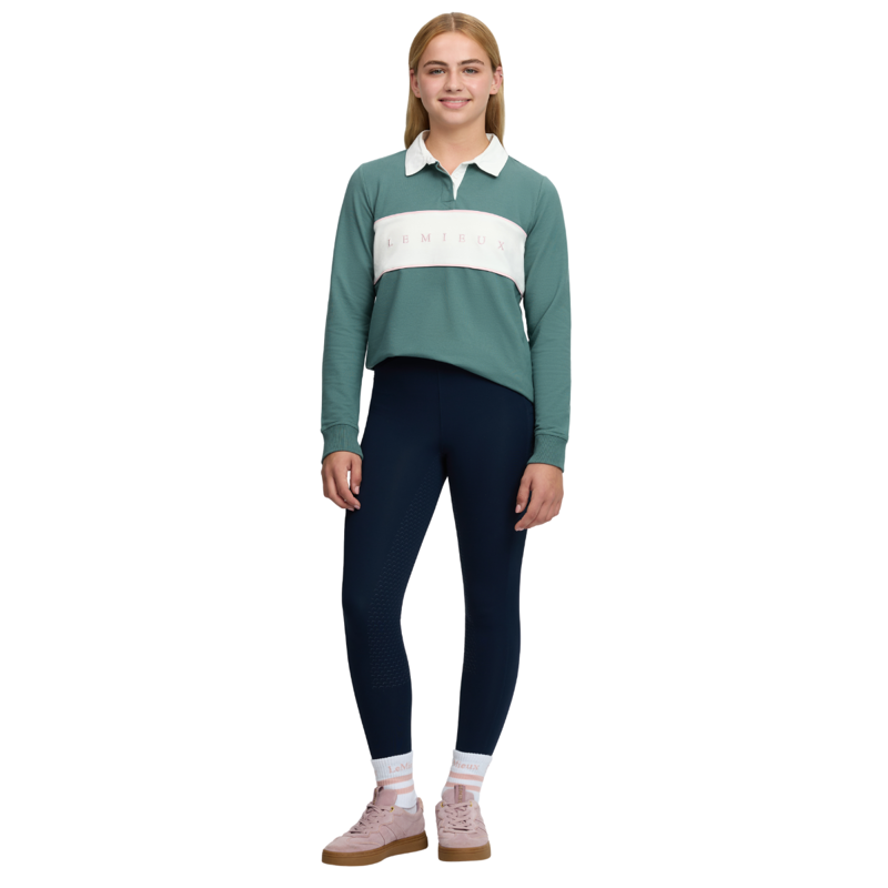 LeMieux Young Rider Riley Rugby Shirt - Aloe-5