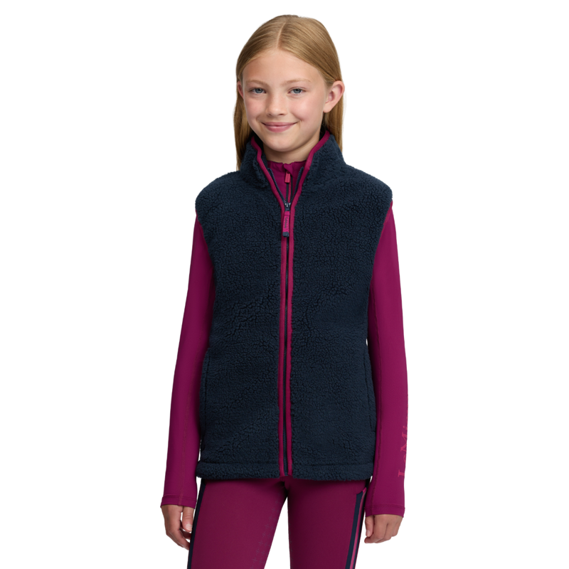 LeMieux Young Rider Trinity Teddy Gilet - Navy-1