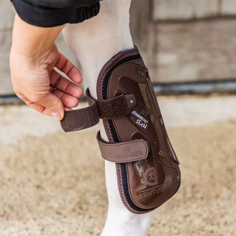 Kentucky Tendon Boots Bamboo Velcro - Brown-4