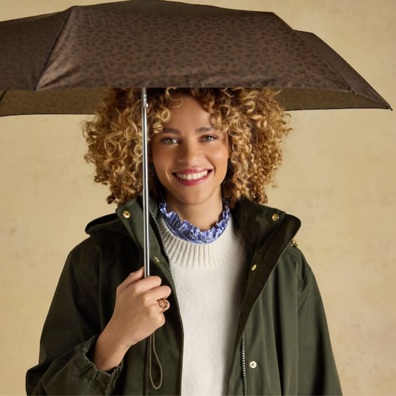 Joules Ladies Umbrella - Brown Leopard-5