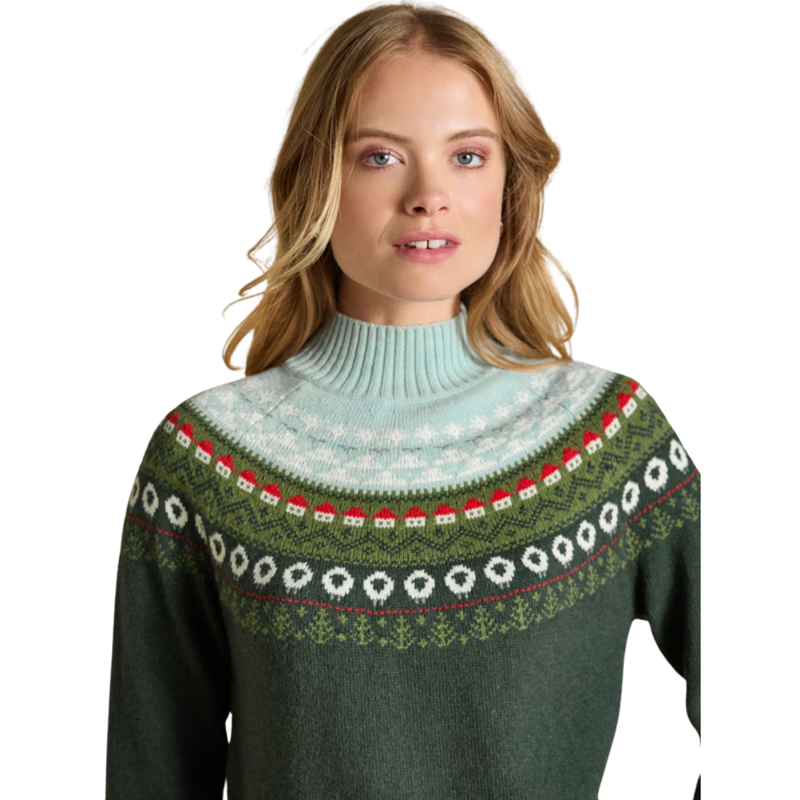 Joules Ladies Landscape Fairisle Jumper - Green-4