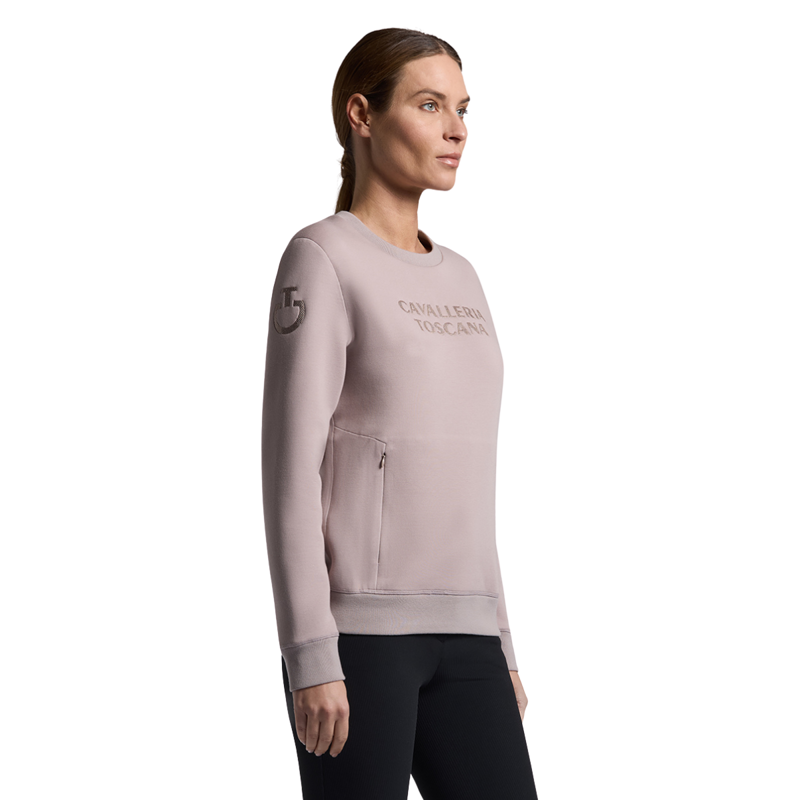 Cavalleria Toscana Women's Technical Crew Neck Hoodie - Cipria