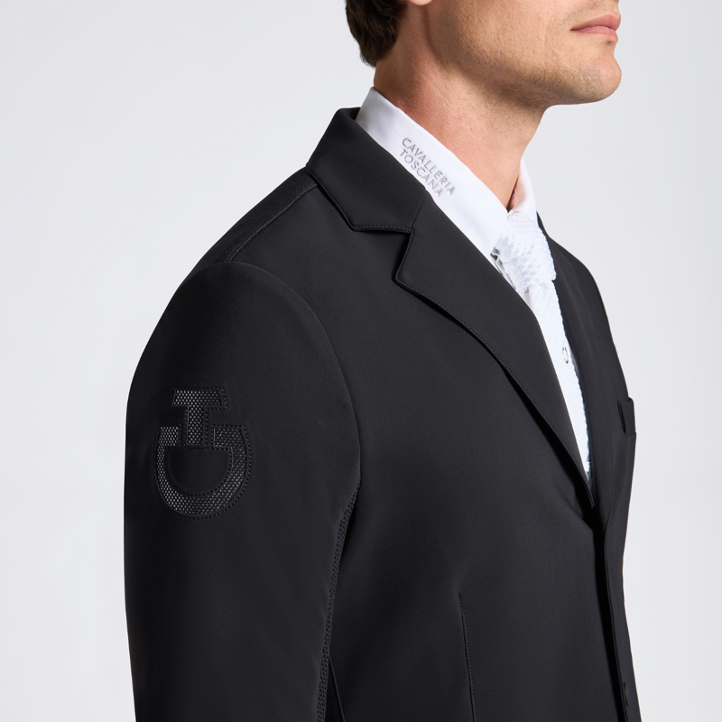 Cavalleria Toscana Men's R-EVO Light Tech Knit Zip Competition Jacket - Black-2