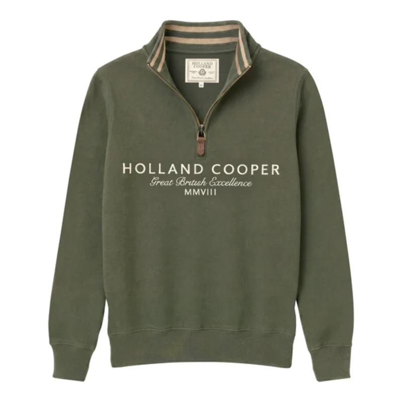 Holland Cooper Men's Heritage Quarter Zip Sweat - Khaki-4