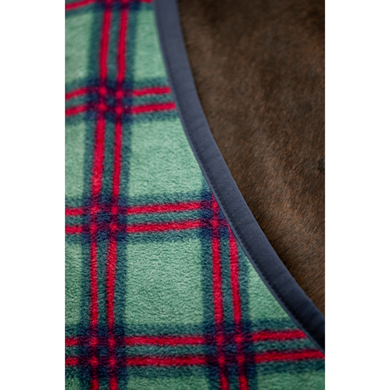 Horseware Rhino Fleece Cooler - Holiday Collection - Green Check/Navy/Red-5