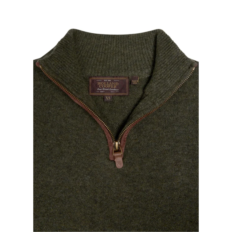 Holland Cooper Country Quarter Zip Knit - Forest Marl-5