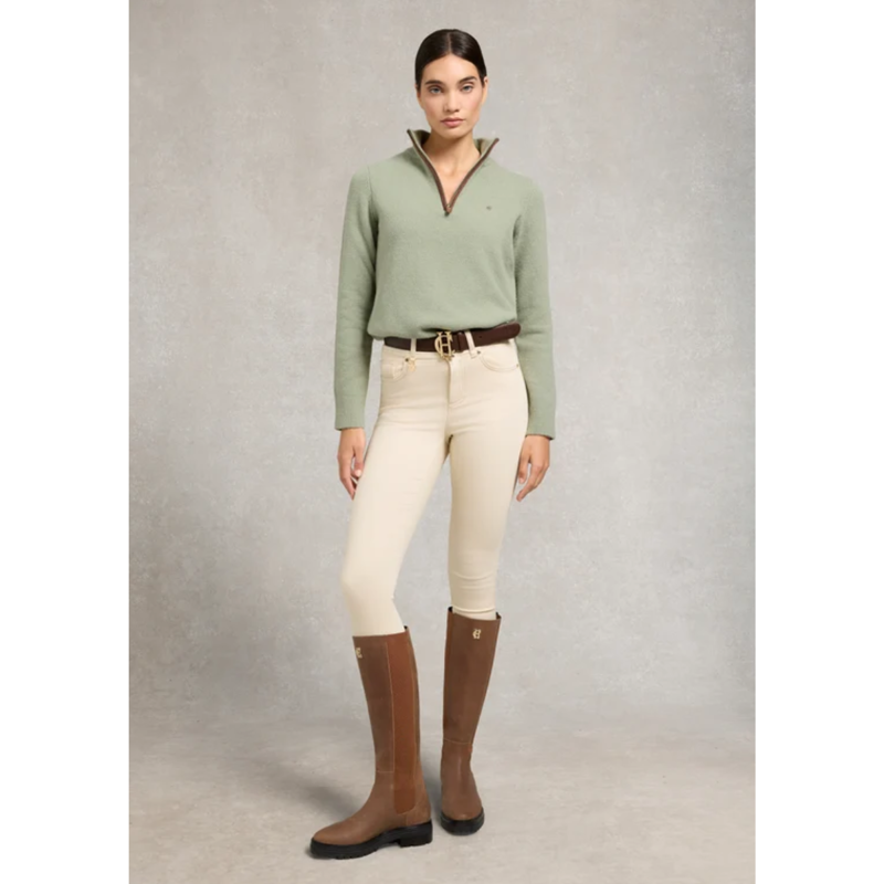 Holland Cooper Country Quarter Zip Knit - Sage-2