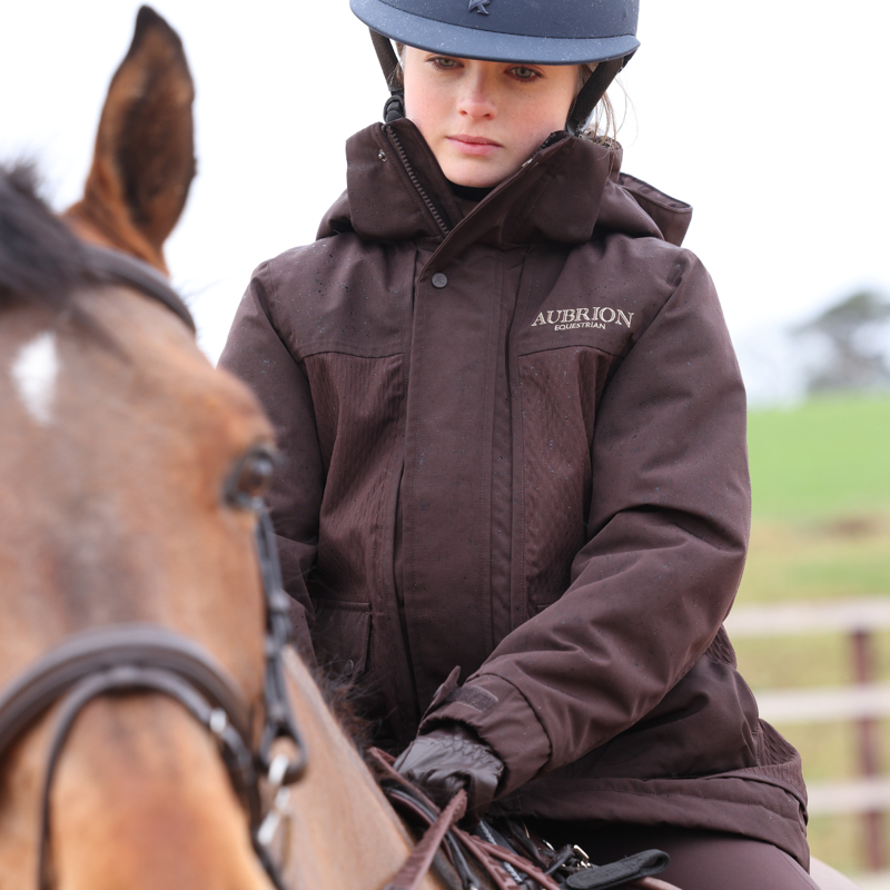Aubrion Equestrian Young Rider Winter Coat - Espresso-10