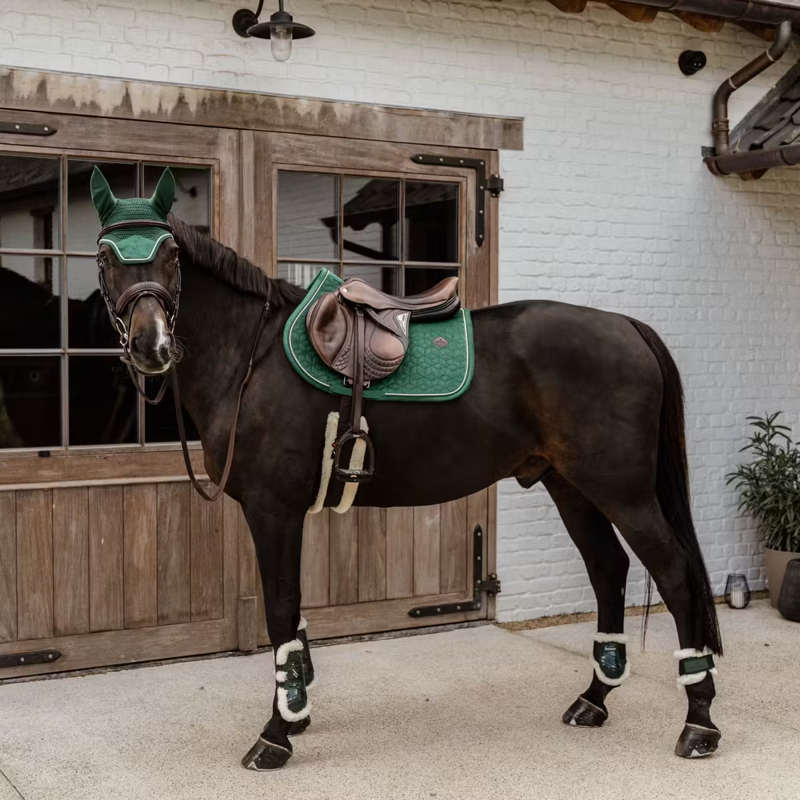 Kentucky Vegan Sheepskin Tendon Boots Bamboo Shield - Dark Green-5