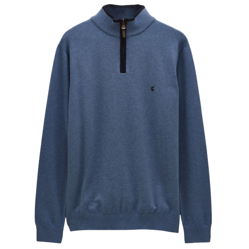 Joules Men's Hillside 1/4 Zip Knitted Jumper - Blue-5