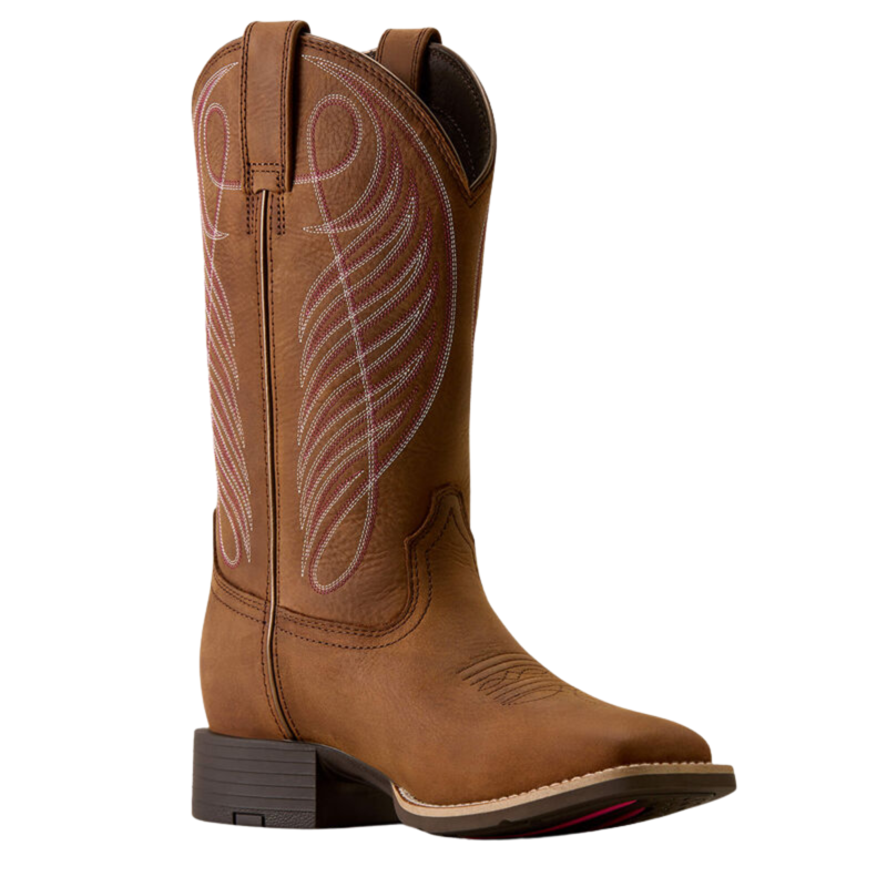 Ariat Women's Round Up Waterproof Wide Square Toe Western Boot - Reliable Brown-5