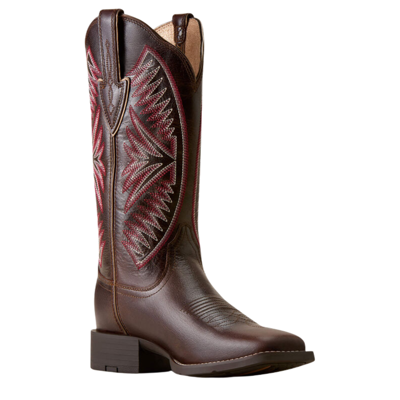 Ariat Women's Round Up Ruidoso Wide Square Toe Western Boot - Arizona Brown-2