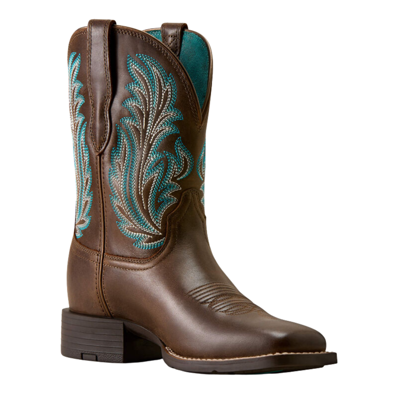 Ariat Women's Round Filly Wide Square Toe Western Boot - Dark Cacao-5