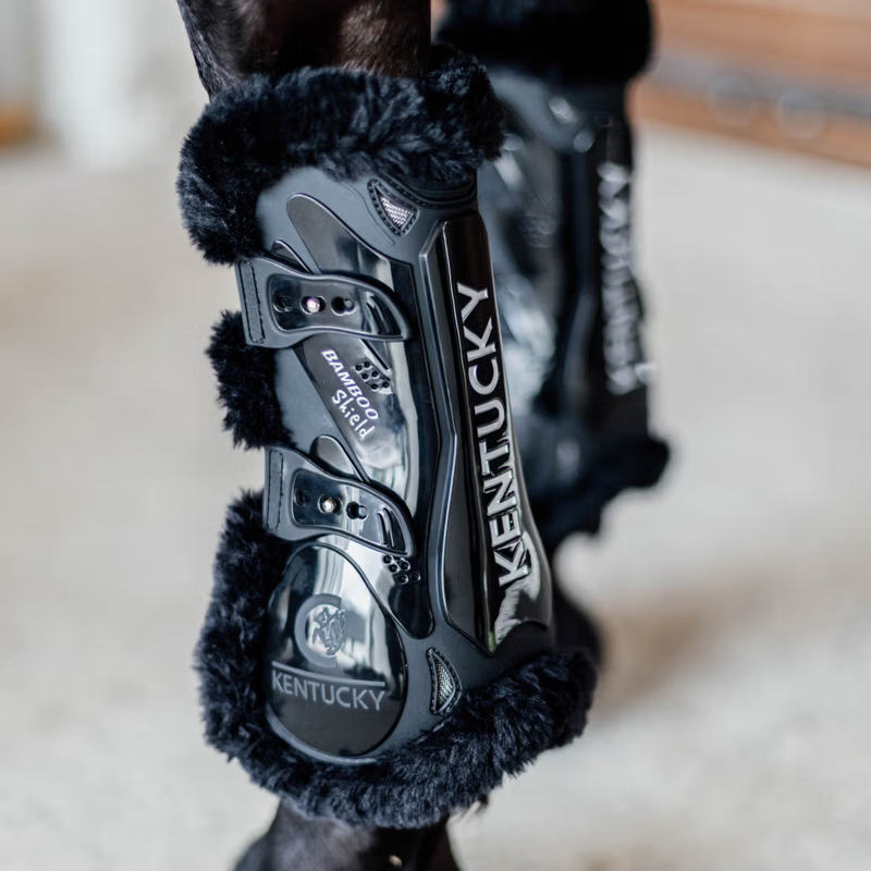 Kentucky Vegan Sheepskin Tendon Boots Bamboo Shield - Black/Black-5