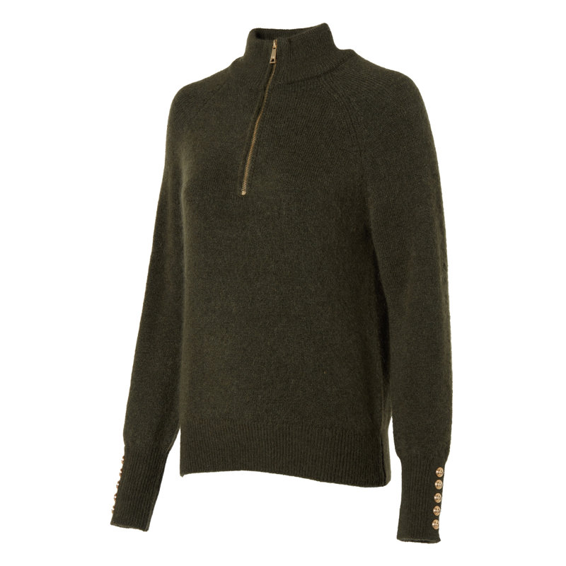 Holland Cooper Tori Quarter Zip Knit - Forest Green-5