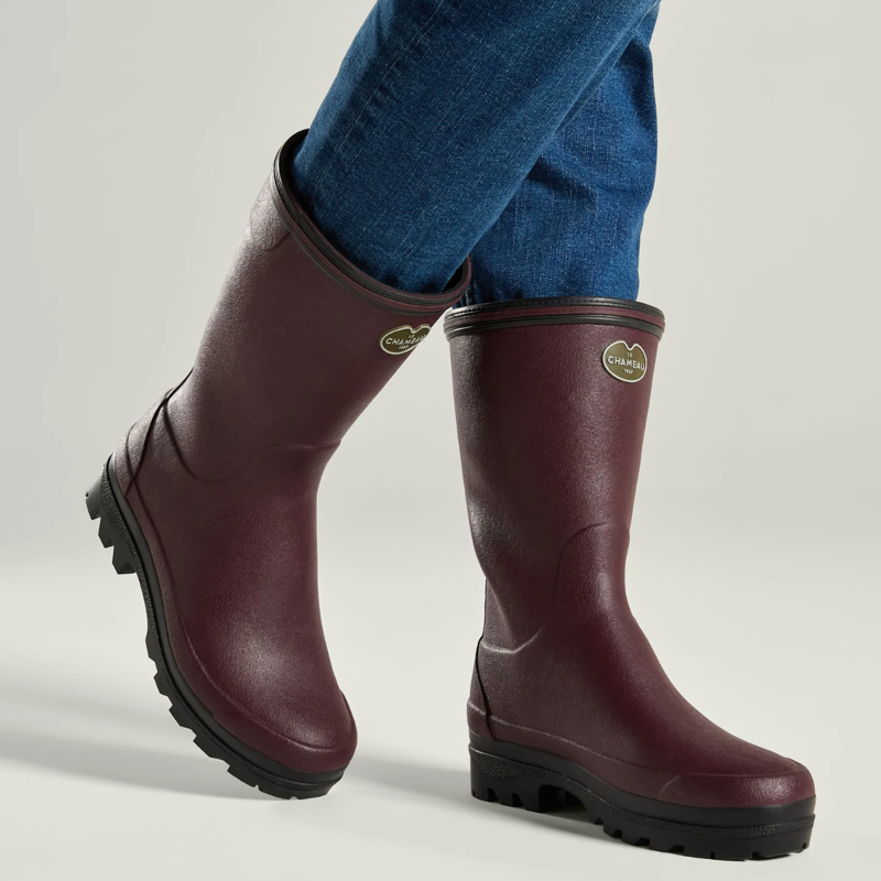 Le Chameau Women's Giverny Neoprene Lined Bottillon - Cherry-5