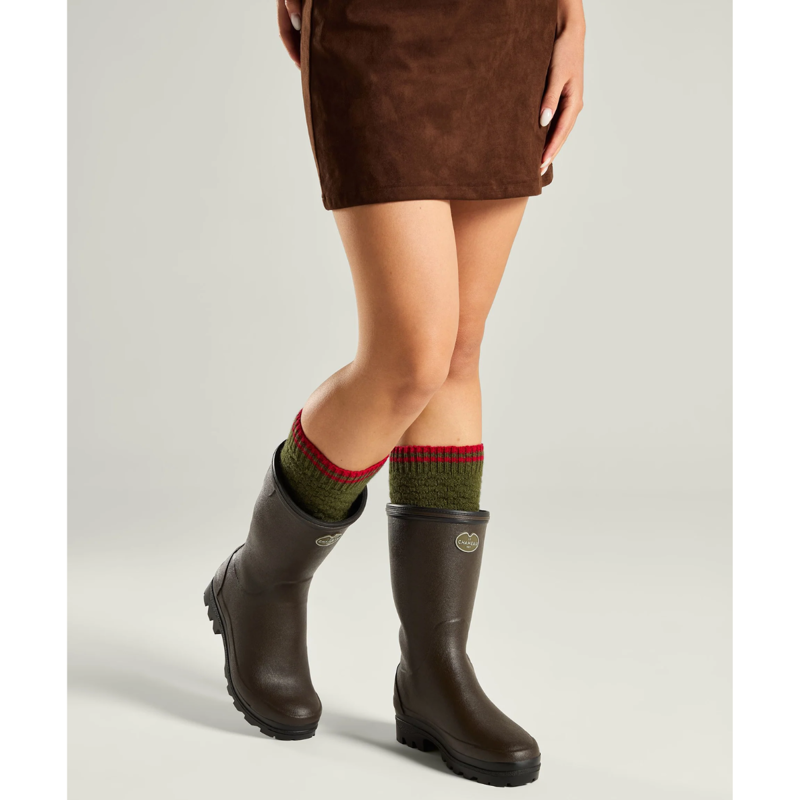 Le Chameau Women's Giverny Neoprene Lined Bottillon - Dark Brown-5