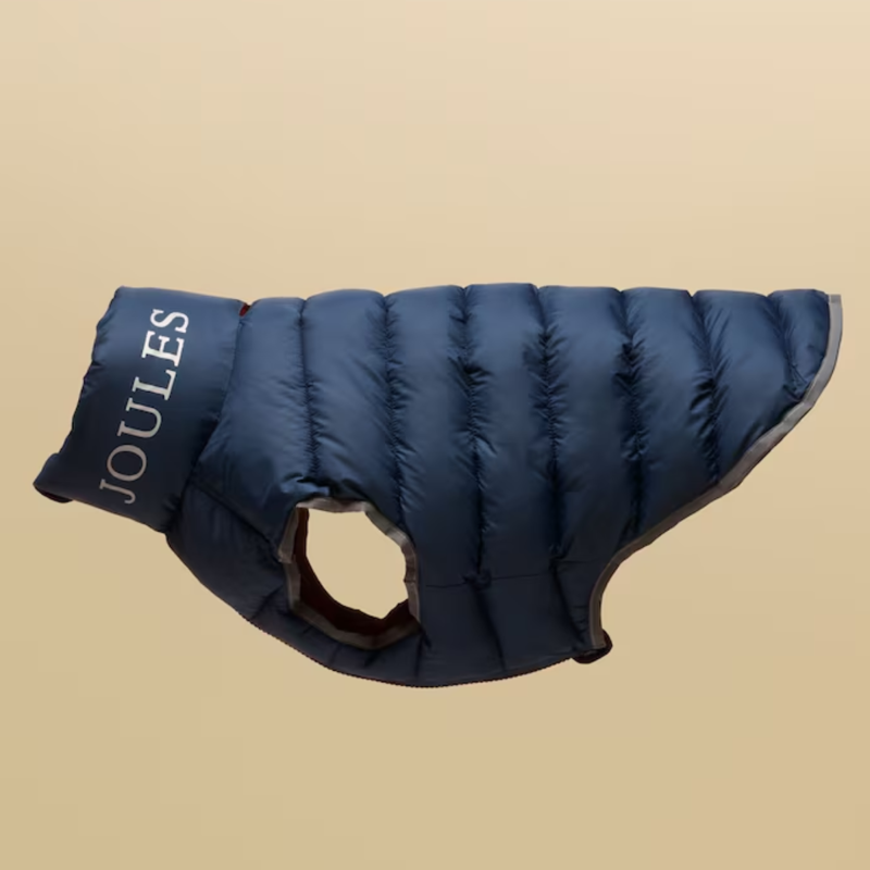 Joules Moorsdale Reversible Dog Puffer Coat - Navy-5