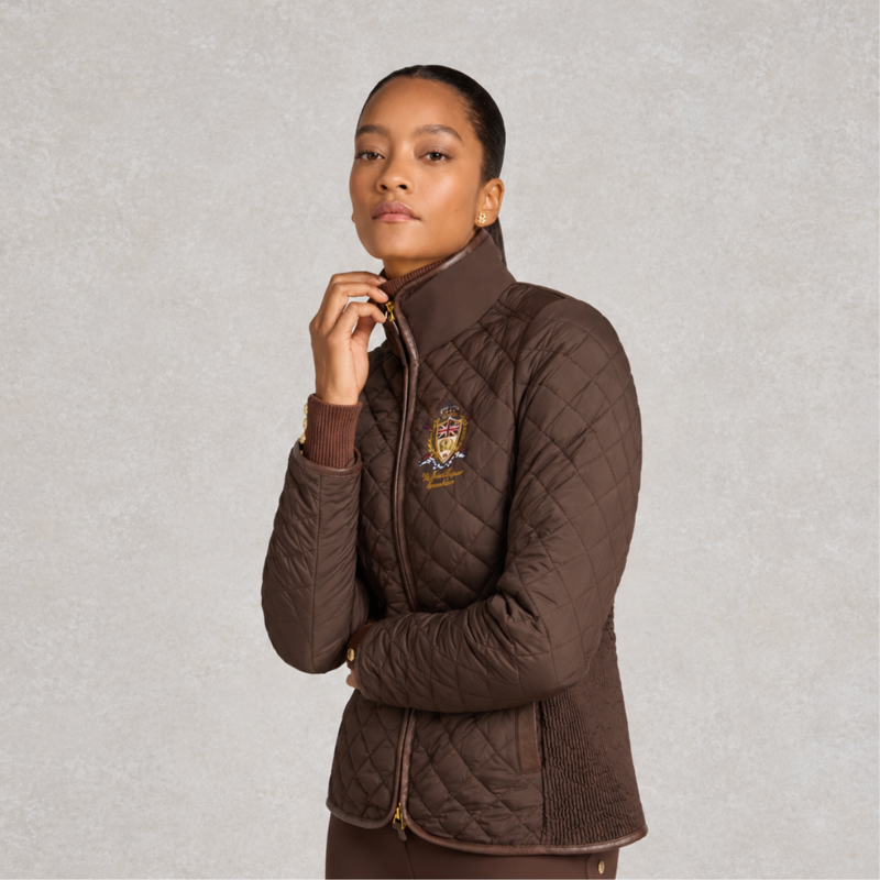Holland Cooper Boughton Diamond Quilt Jacket - Walnut