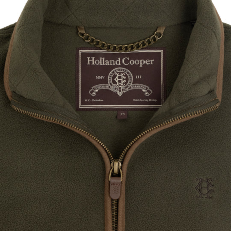 Holland Cooper Country Fleece Gilet - Khaki Canvas-5