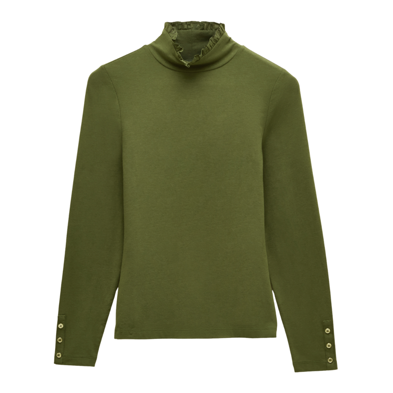 Joules Ladies Amy Jersey Top - Khaki Green-5