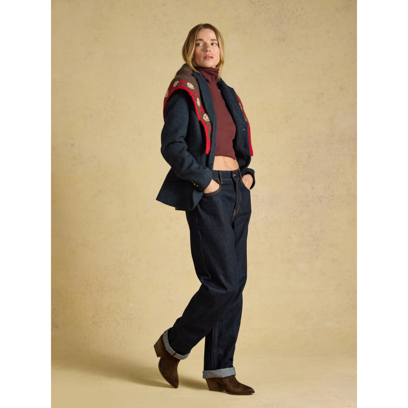 Joules Ladies Canterly Jacket - Navy Herringbone-7