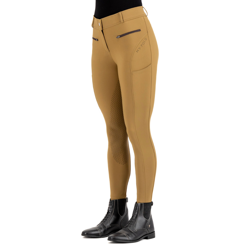 HV Polo Ladies Favourite Sporty Full Grip Breeches - Straw-1
