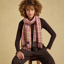 Joules Ladies Langtree Scarf - Berry Houndstooth