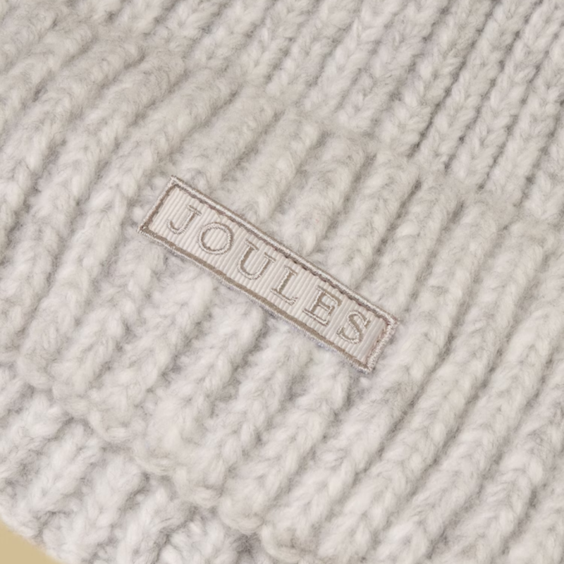 Joules Ladies Chunky Beanie Hat - Grey-5