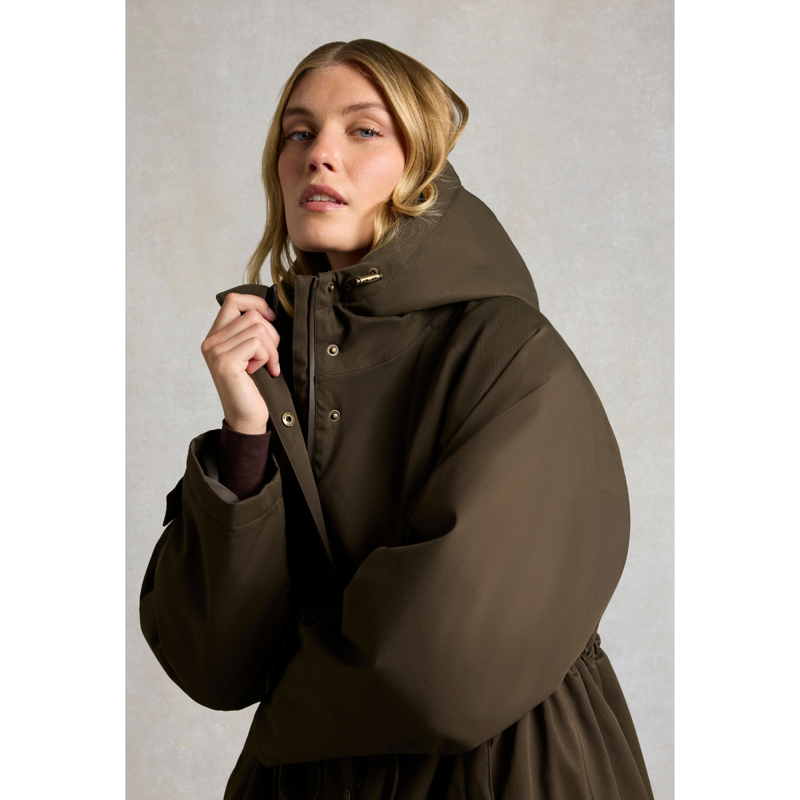 Holland Cooper One-Size Waterproof Parka - Olive Brown-3