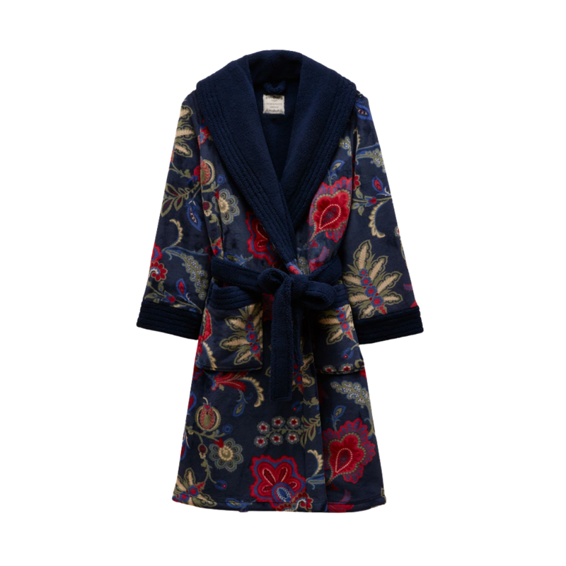 Joules Ladies Matilda Dressing Gown - Navy Floral-5