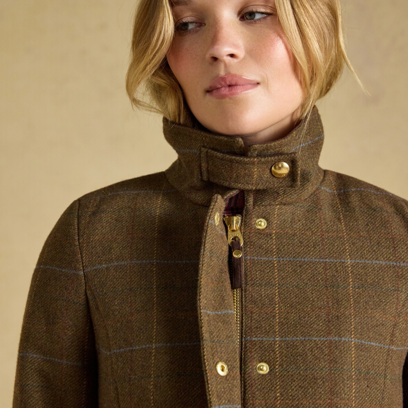 Joules Ladies Classic Fieldcoat - Brown Check-8