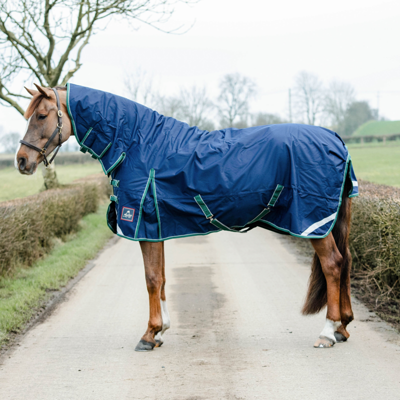 Mackey Keadeen Plus 100g Turnout Rug - Navy/Grey/Hunter-1