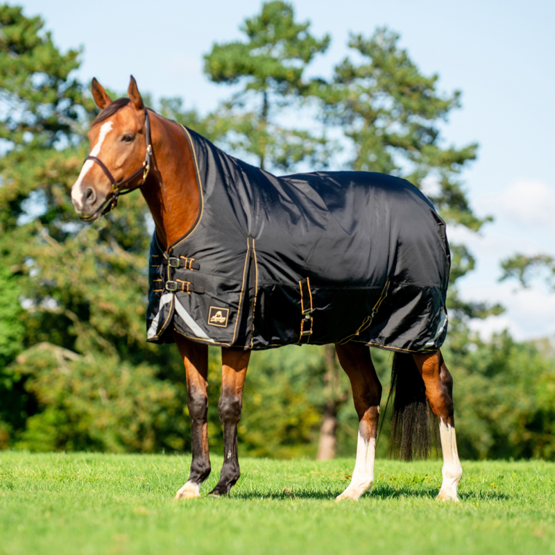 Mackey Lugnaquilla Half Neck Heavyweight Turnout Rug - Black/Gold-2