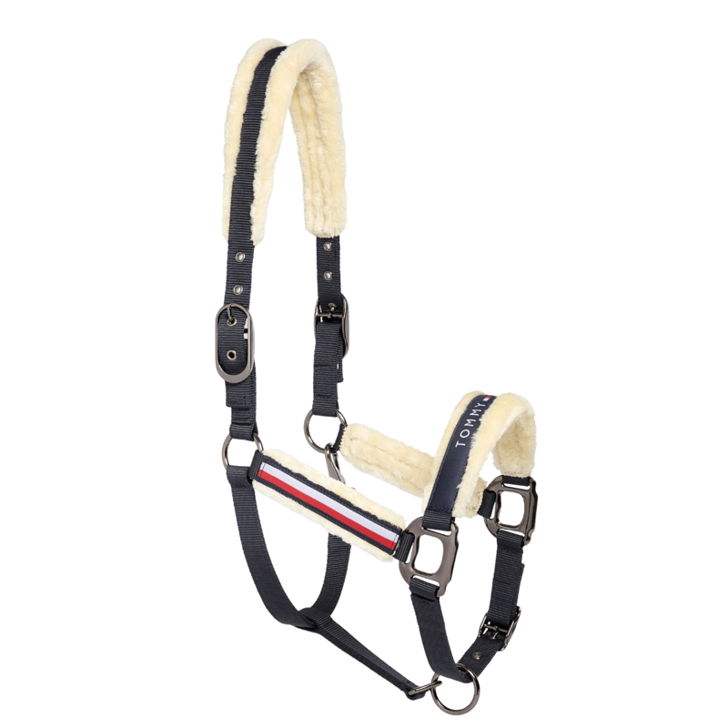 Tommy Hilfiger Yale Faux Fur Headcollar and Rope Set - Desert Sky-1
