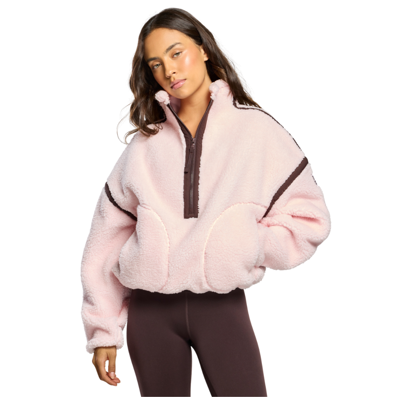 Gym + Coffee Women's Industry Fleece Half Zip - Ballet Pink-7
