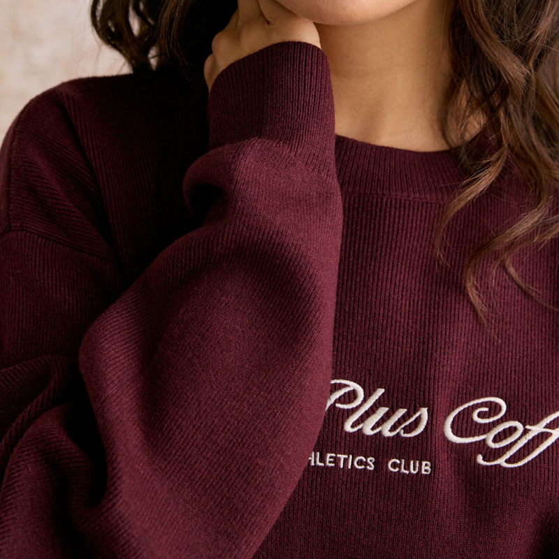 Gym + Coffee Women's Knit Crew - Fig-5