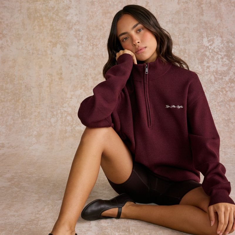 Gym + Coffee Women's Knit Half Zip - Fig-7