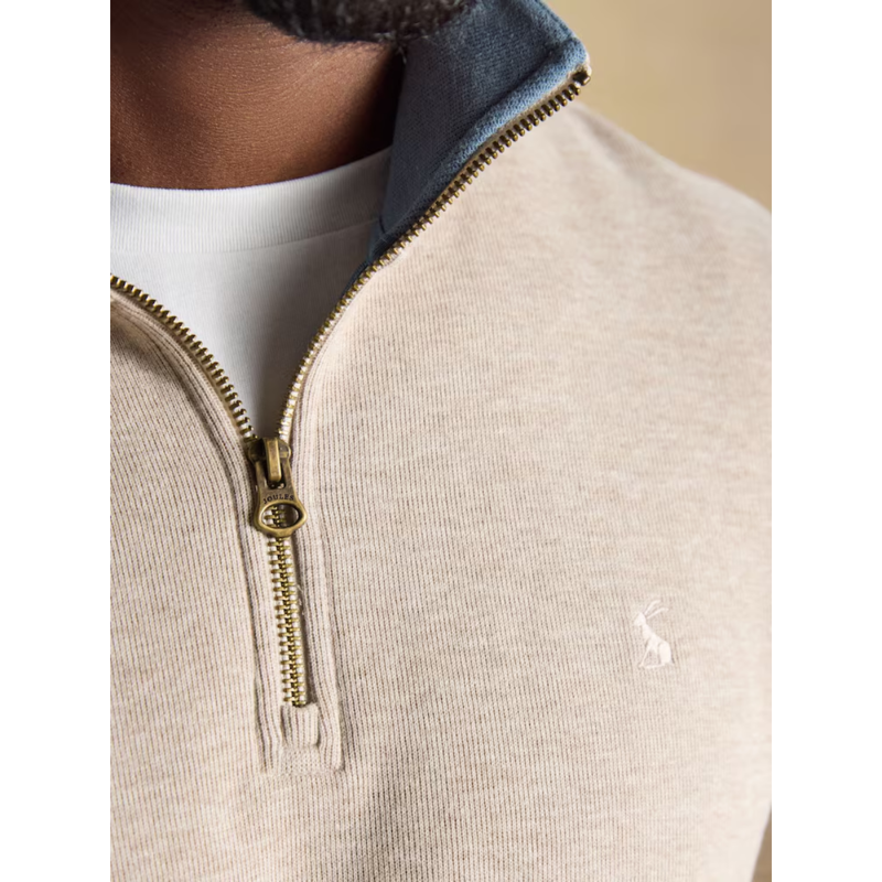 Joules Men's Alistair Quarter Zip Sweatshirt - Oatmeal-7