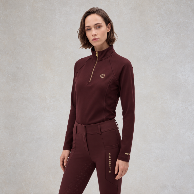 Holland Cooper Cranborne Long Sleeve Base Layer - Mulberry