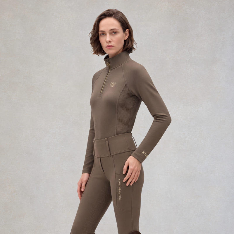 Holland Cooper Cranborne Long Sleeve Base Layer - Mocha