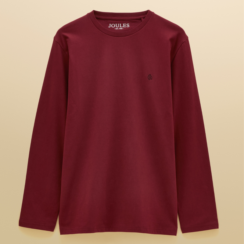 Joules Men's Lounge Top - Burgundy Red-4