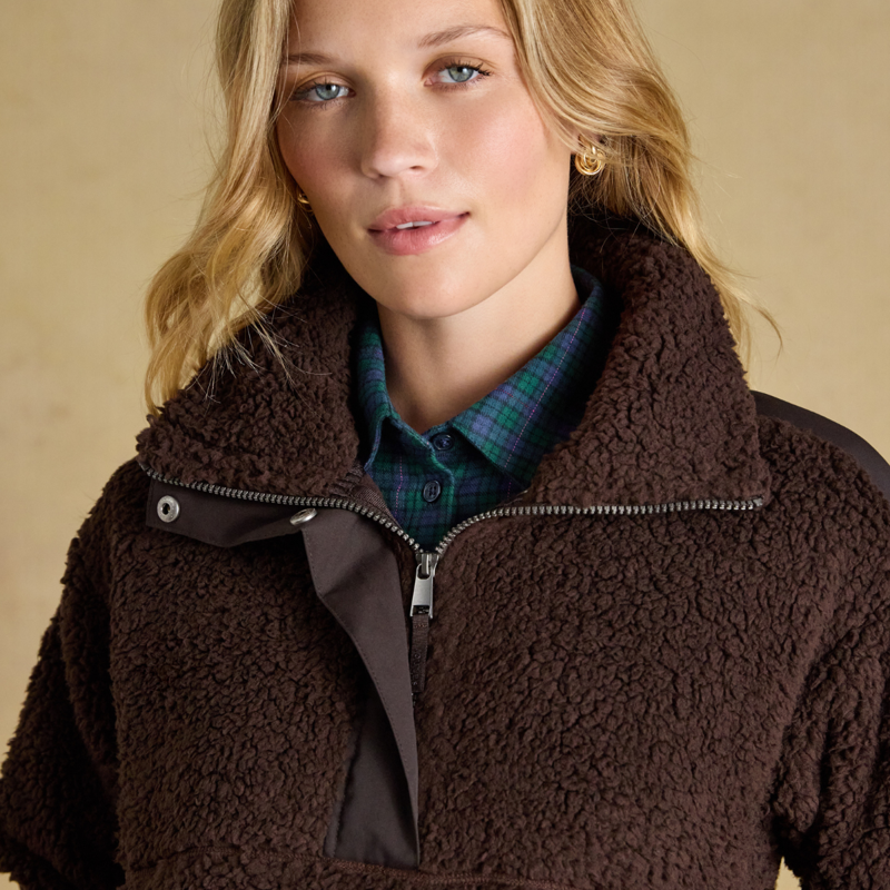 Joules Ladies Tilly Quarter Zip Fleece - Chocolate Brown-6